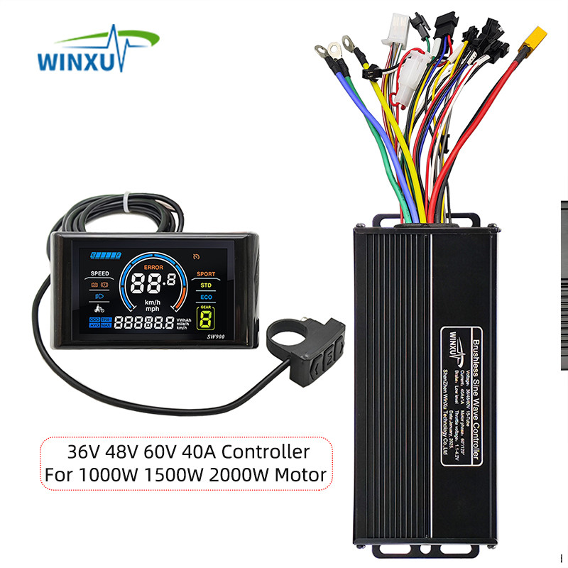 36V 48V 60V 40A 1000W 1500W 2000W Pengontrol Motor Tanpa Sikat Ebike SW900 Kit LCD Berwarna untuk Se