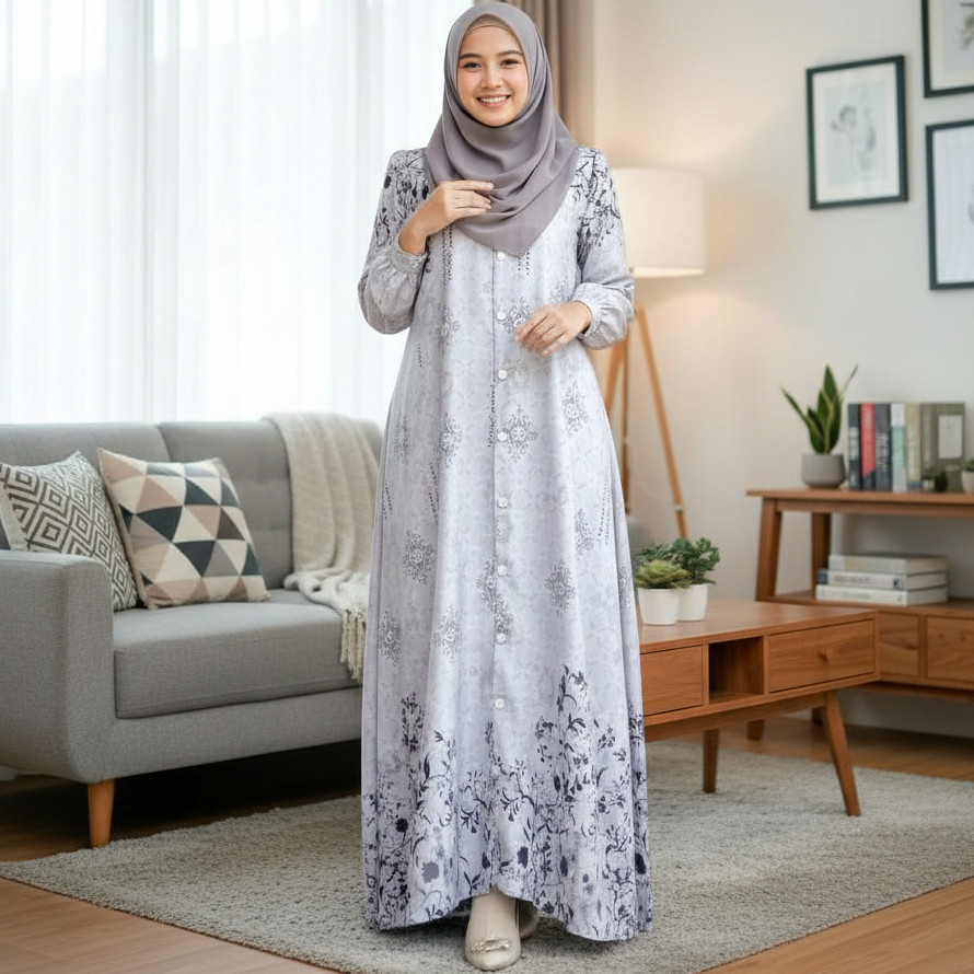 EZMOSHOP Gamis Abaya Maxmara Luxury – Long Dress Muslim Elegan Motif Etnik Modern Look