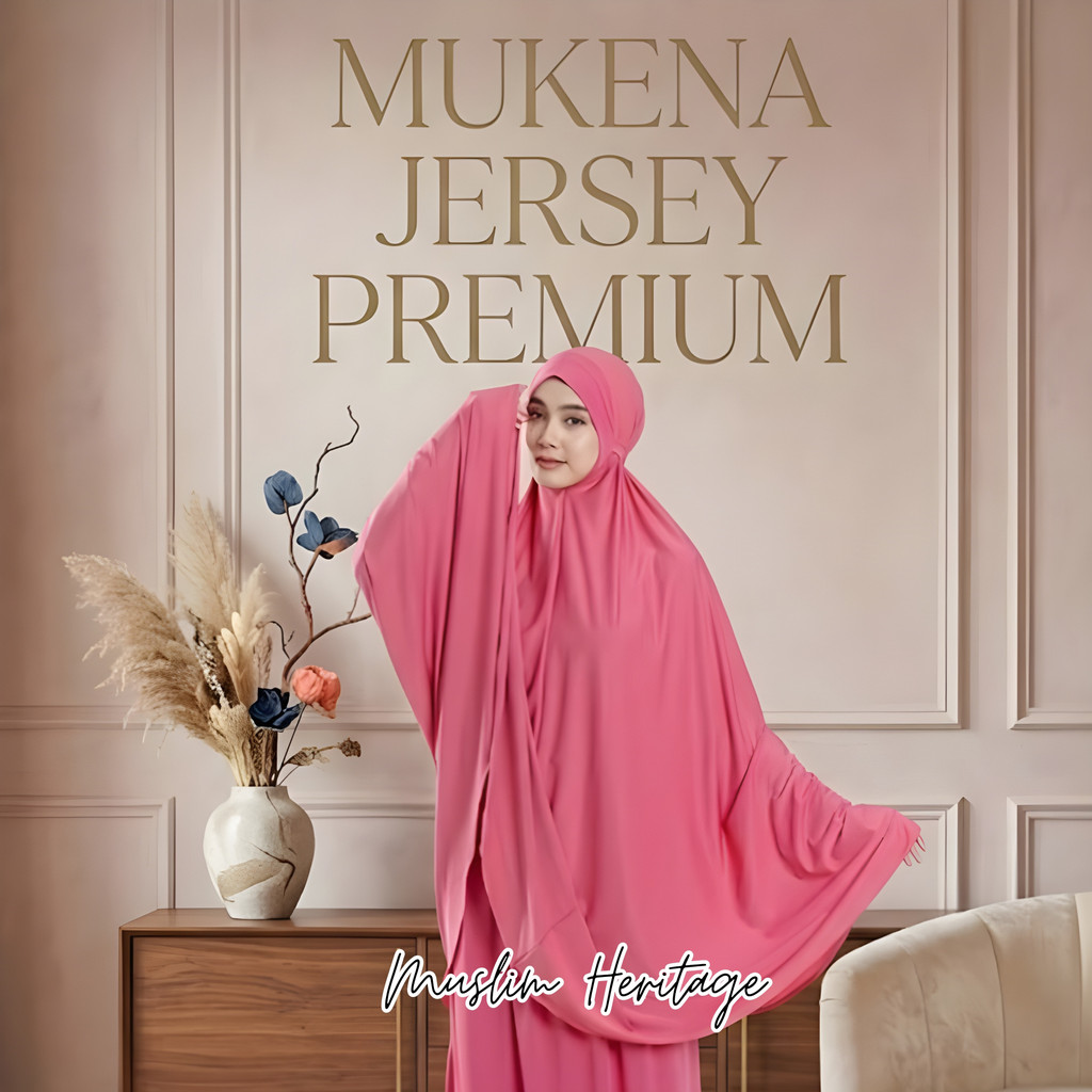 Mukena Jersey Umroh & Haji - Mukena Polos Putih/Hitam Adem & Syari Nyaman digunakan ketika ibdah