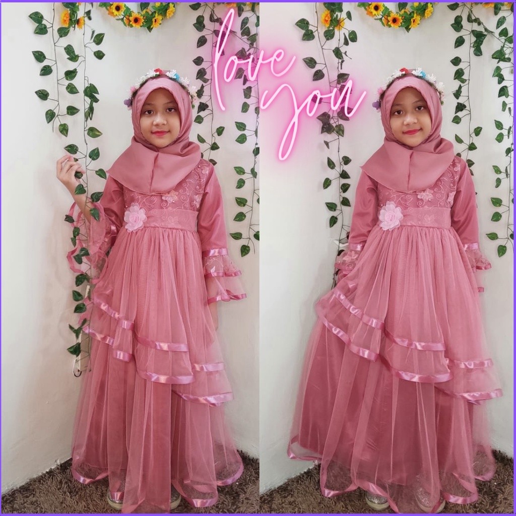 { Itsme.collection } Baju Pesta Anak Brukat / Gaun Pesta Anak Muslim Mewah Umur 3 tahun - 10 tahun
