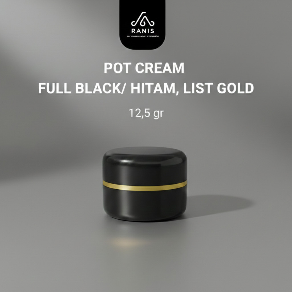 Pot cream 12.5gr Hitam List gold