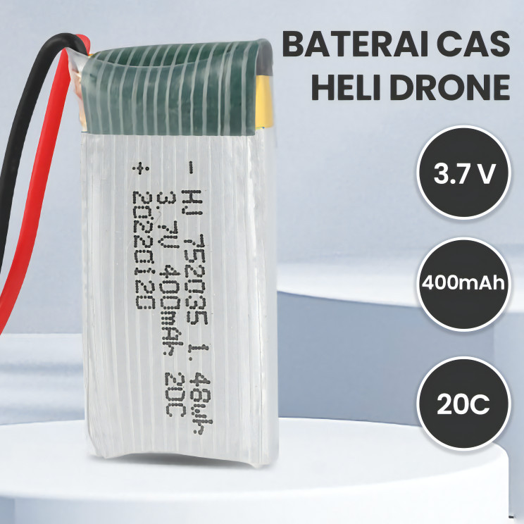 Baterai Cadangan Charger Drone Litium 400mAh 3.7V Pengisian Daya BATDRONE400mAh - LL