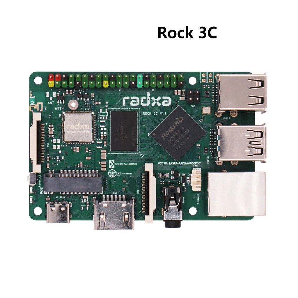 ROCK 3C RK3566 Radxa Development Board ROCK 3C RK3566 Quad-core CPU Single Board Computer, Raspberry