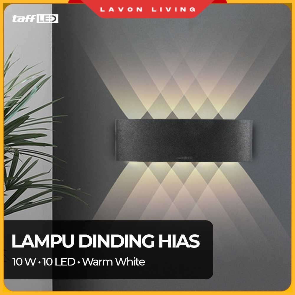 TAFFLED Lampu Dinding Hias Indoor Plastic Body 10W 10 LED Warm White - 10T