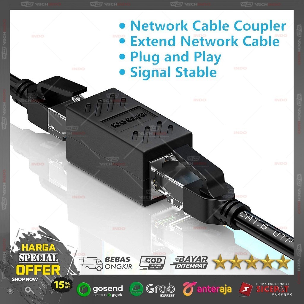 Barel connector Sambungan Kabel LAN 1 ke 1