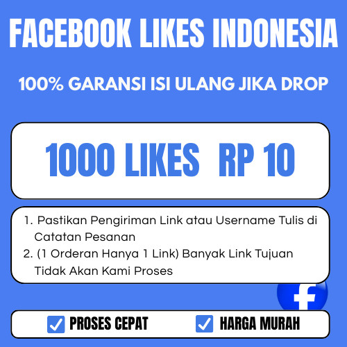 Facebook Like Real Akun Indonesia Komentar Random - 100% Bergaransi Isi Ulang Bila Drop FB - LIKE