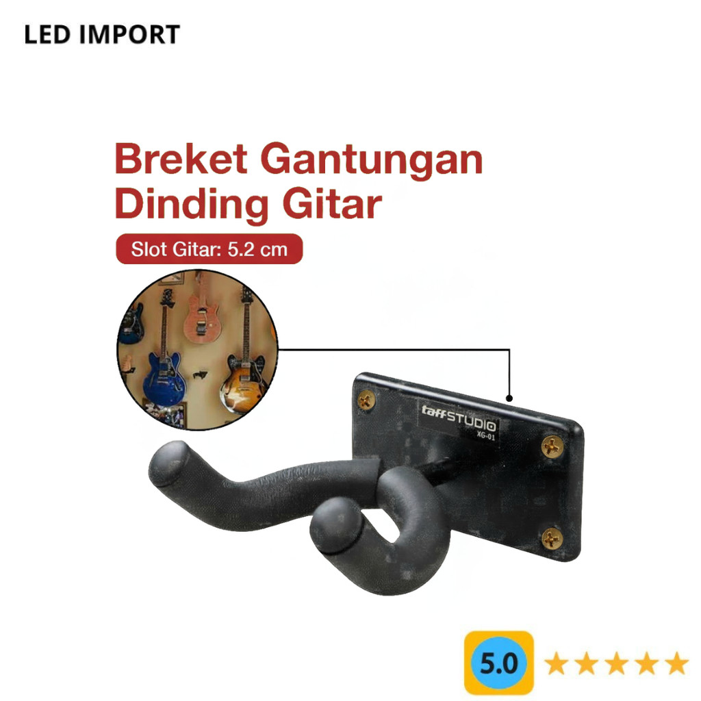 Wall Hook Gitar Dinding - Dilengkapi Lapisan Pelindung Busa
