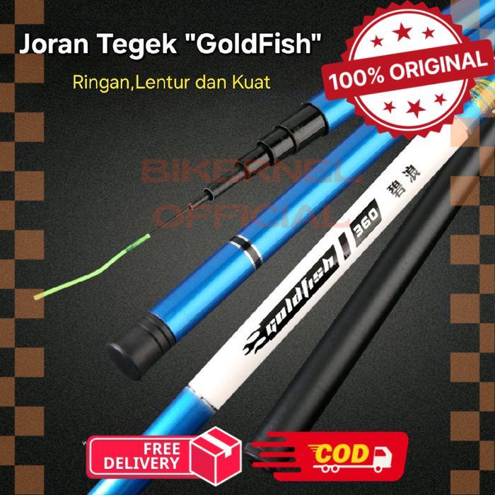 Joran Tegek GoldFish Fullset Size 2,7M - 7,2M Biru Putih Fishing Rod Murah Ringan - GoldFish 630, Jo