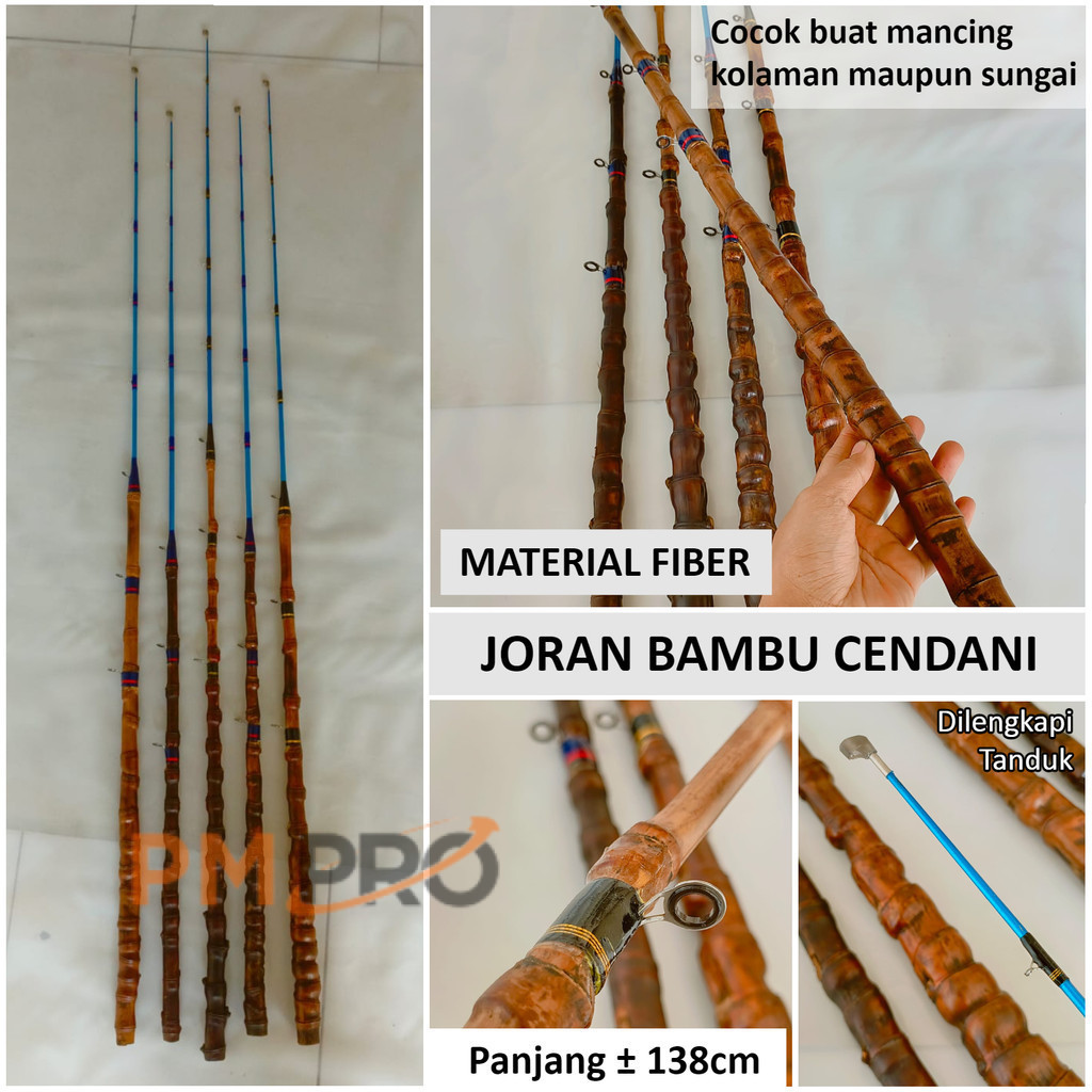 Joran Pancing Fiber Solid Bambu Cendani Gayahan Besutan Panjang 138cm Ringan Super Kuat Murah