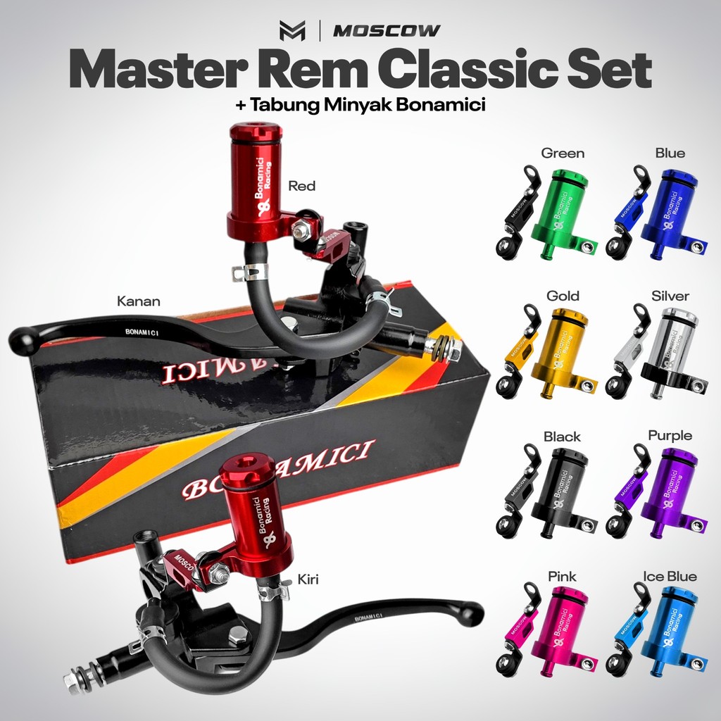 MASTER REM BIG SMOKE KIRI KANAN 2 TABUNG DOUBLE TABUNG BONAMICI SET BREKET TABUNG CNC MASTER REM NMA