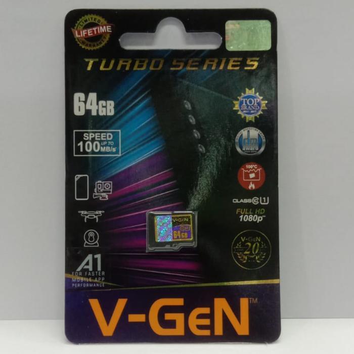 V-gen Micro SD Vgen 64GB Class 10 TURBO SERIES Memory Card HP 64 GB NA - 64GB