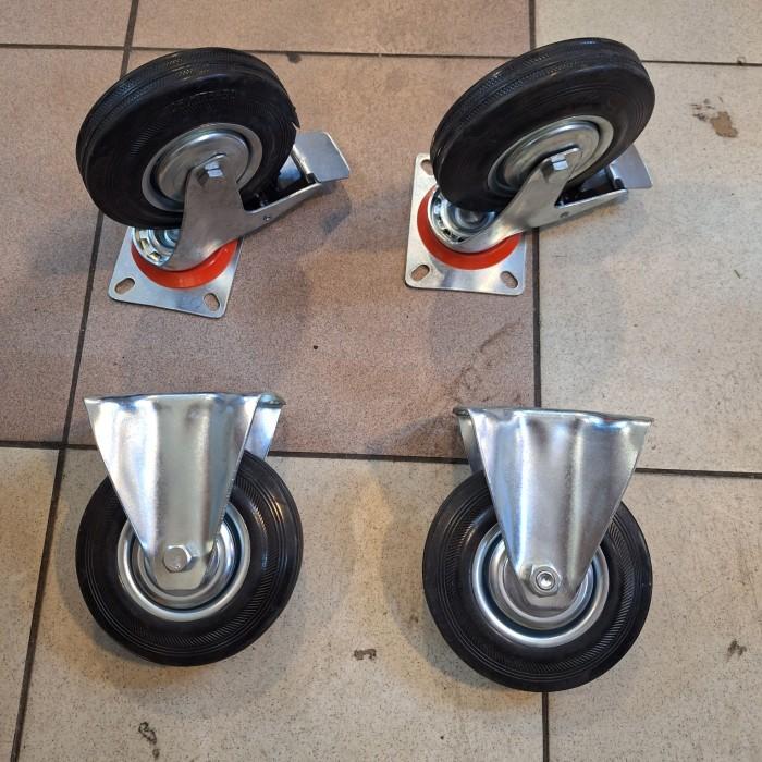 Roda Etalase 5 Inch / Roda Troli / Roda Karet 1Set ( 2Rem 2Mati )