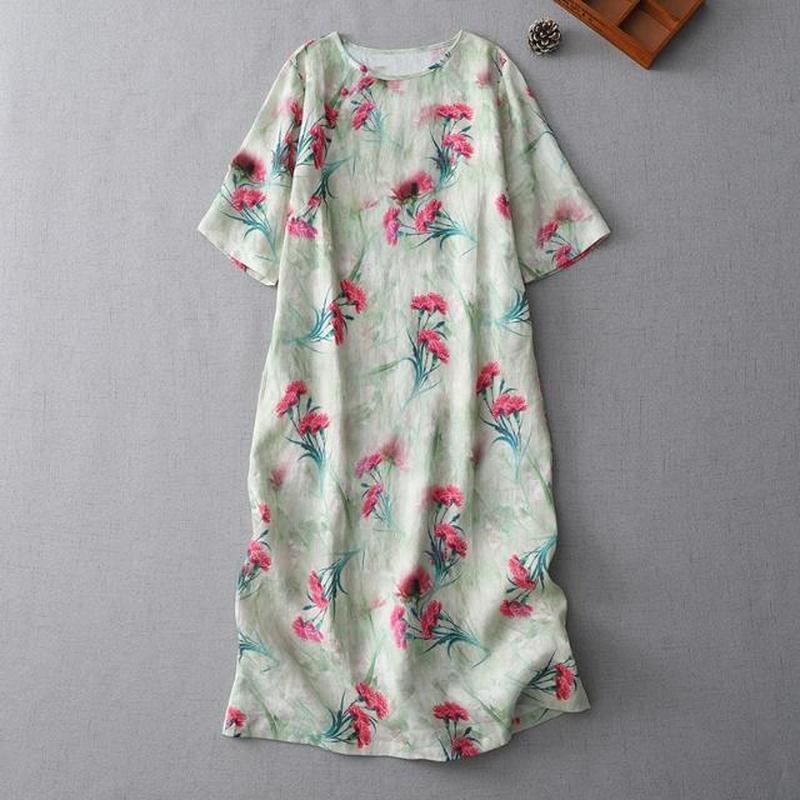 [JINXIU] Seprai Wanita Cina Baru Sablon Sastra Gaya Cina Gaun Teh Antik Gaun Rok Panjang Wanita