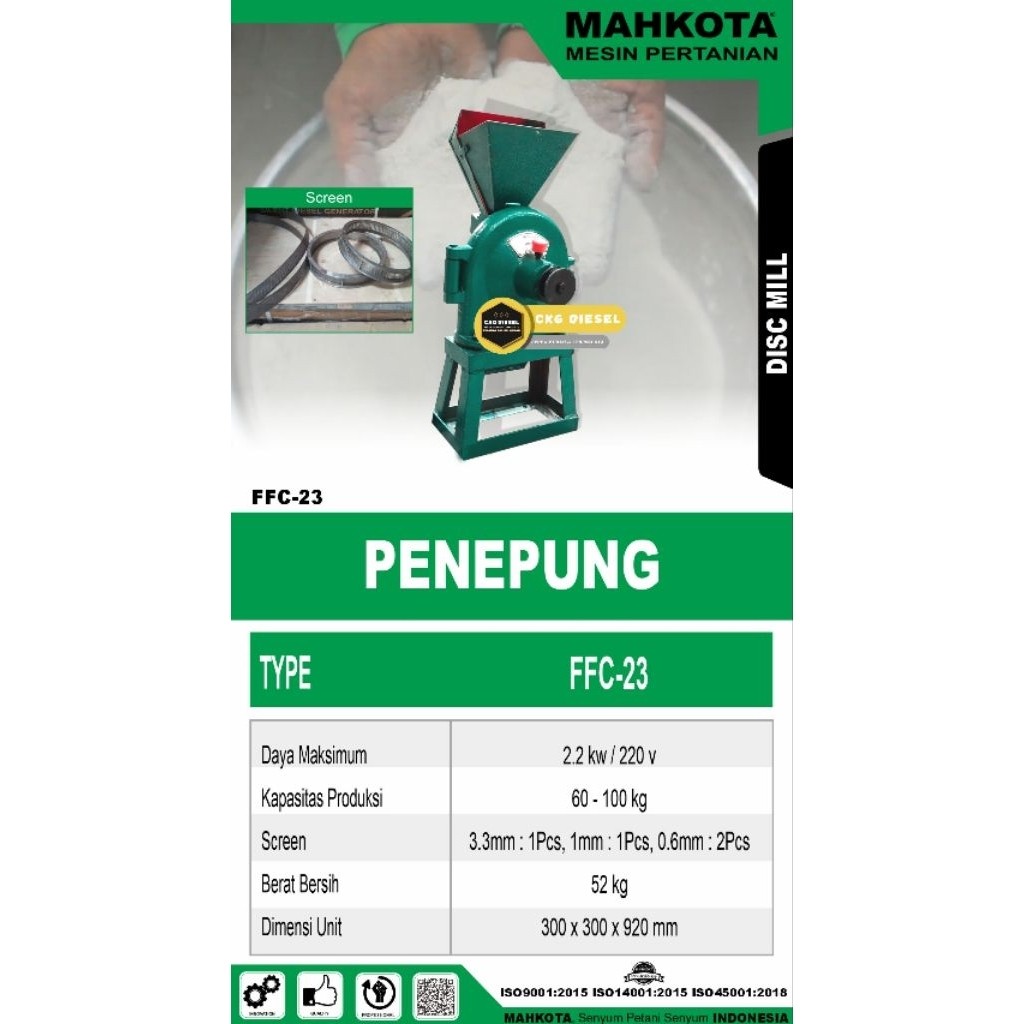 Mesin Giling Tepung FFC 23 Gilingan Tepung Serbaguna FF23