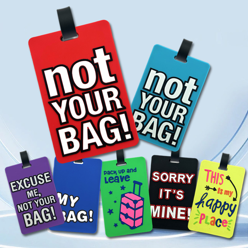 Luggage bag label PVC luggage bag tote bag travel bag label with business card and privacy cover IT'