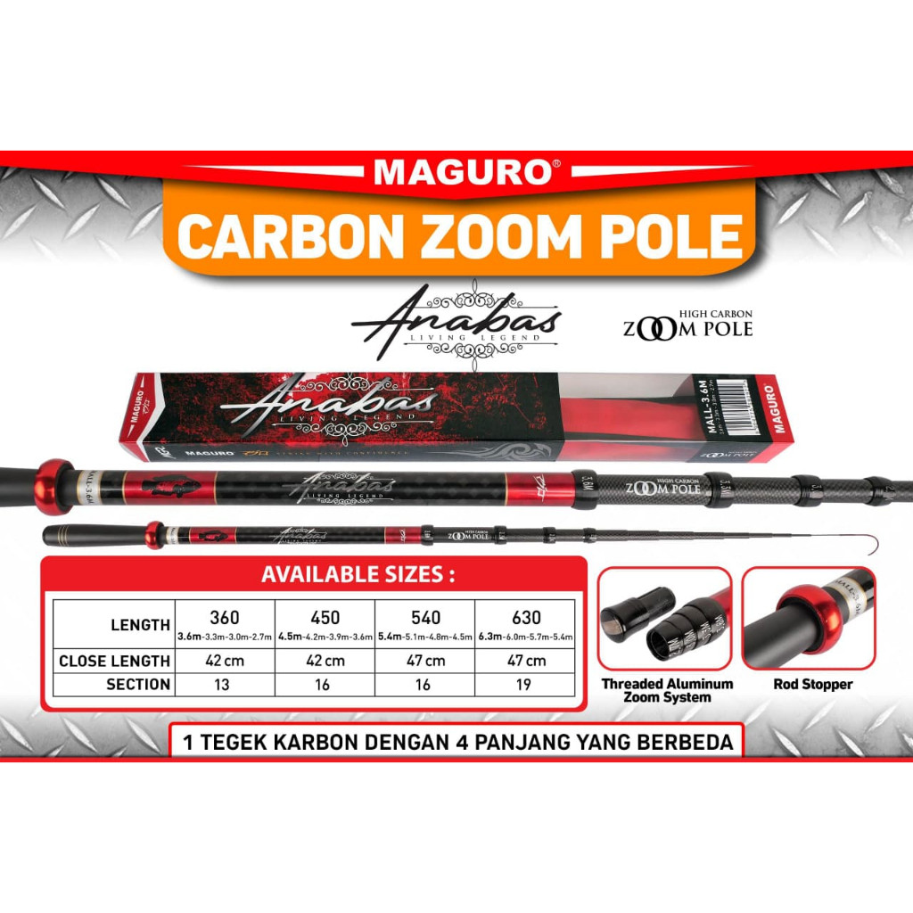 Joran MAGURO ANABAS || 360 450 540 630 || Tegek Teleskopik || Zoom Pole | IM Pancing