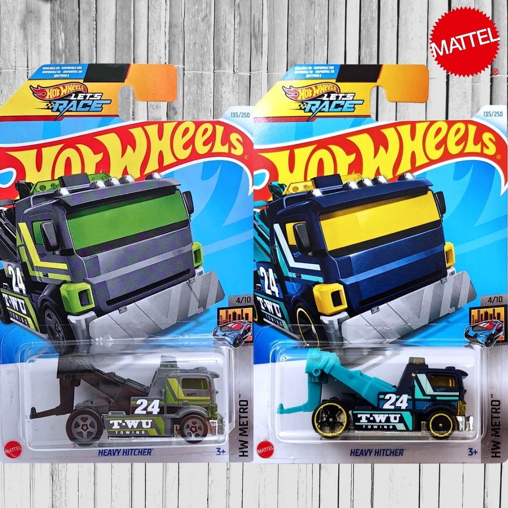Hot Wheels Heavy Hitcher Abu Kuning Truck Towing Mobil Derek