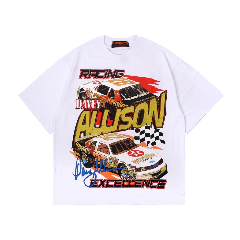 KKONTENER  NASCAR ALLISON OVERSIZE TSHIRT WHITE1 Original