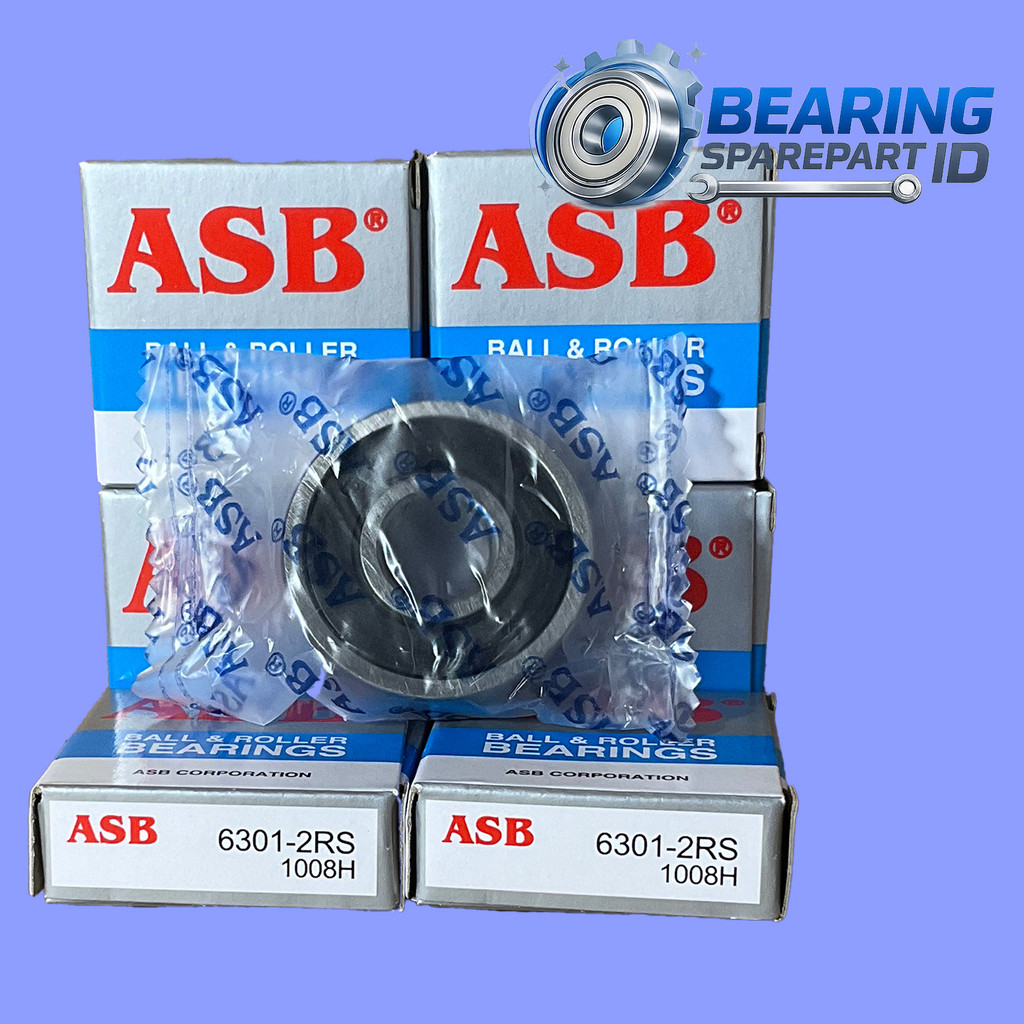 DISKON ASB 6301 2RS 1 DUS ISI 10 PCS bearing 6301 2rs 15 mm bearing laher laker 6301-15 mm asb -- BI