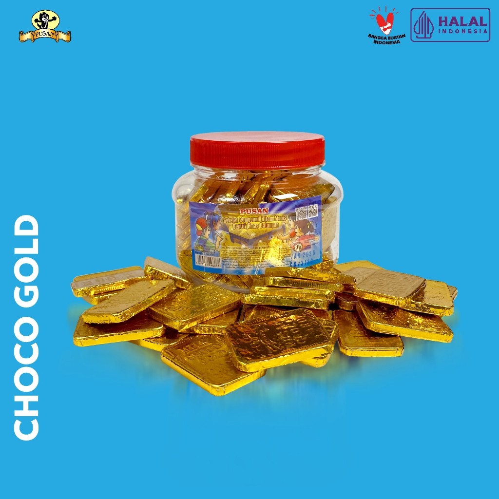 Pusan Choco Gold Coklat Koin Emas Batangan 50 Pcs