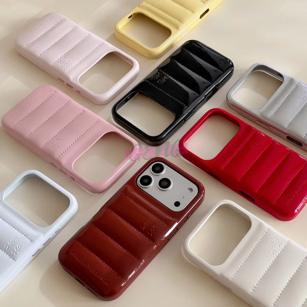 New Urban Sophistication Glossy Down Jacket Phone Case Full Surround THE PUFFER CASE Jade for IPhone