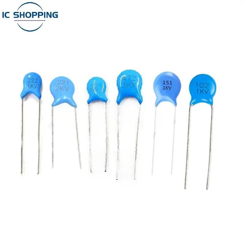 50PCS 1000V High Voltage Ceramic Capacitor 1KV 2KV 3KV 101K 151K 221K 331K 471K 561K 681K 821K 102M 