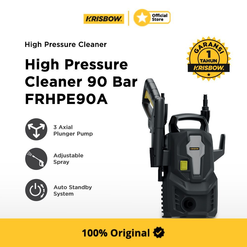 Krisbow High Pressure Cleaner Home Use 90 Bar 1000 watt Frhpe90A Mesin Cuci Steam Serbaguna Alat Pem