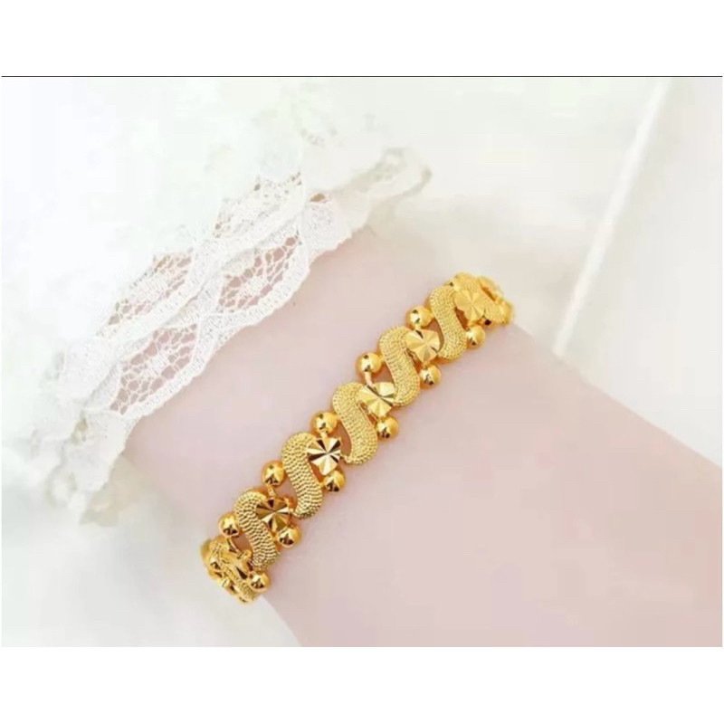 GELANG TANGAN MOTIF HONGKONG PERHIASAN WANITA DEWASA GELANG HONGKONG MODEL ANTI KARAT ANTI LUNTUR