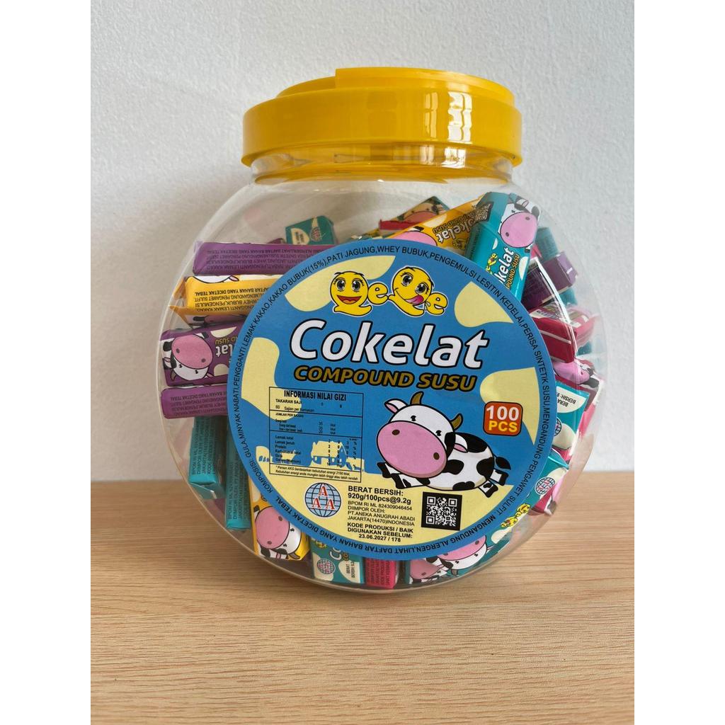 Cokelat Compound Rasa susu QeQe isi 100 pcs