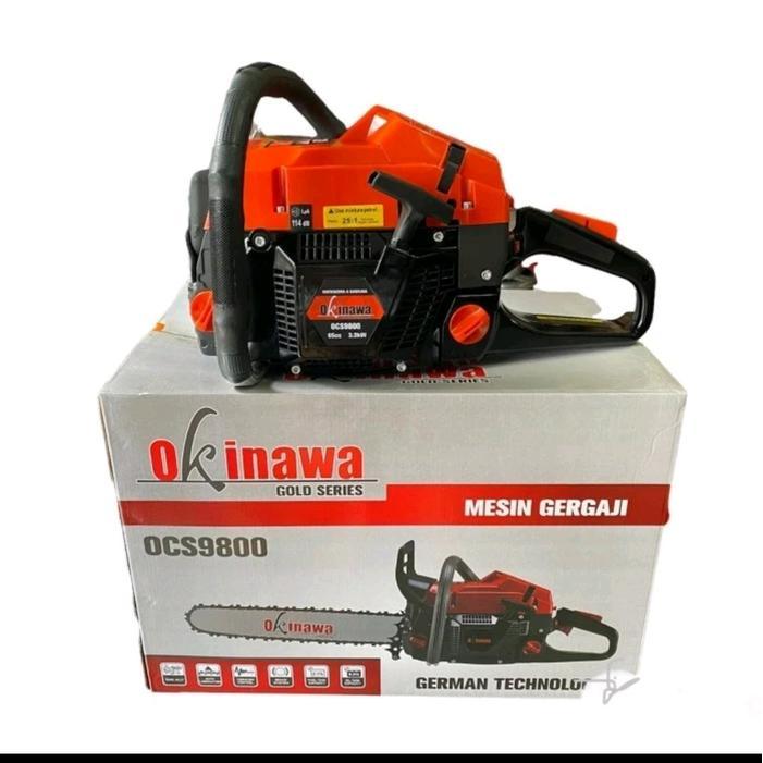 Mesin Potong Kayu Chainsaw OKINAWA tipe OCS9800 Complete Bar Baja 24 Inci