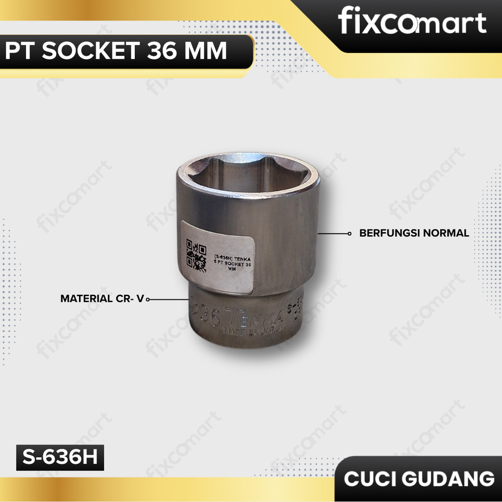 GARAGE SALE-TENKA 6 PT SOCKET 36 MM