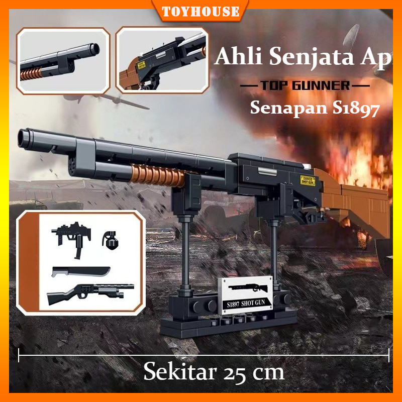 Mainan Blok Bangunan Senjata Militer M82A1 AK47 AWM RPG Mainan Edukatif Anak Laki-Laki Hadiah Ulang 