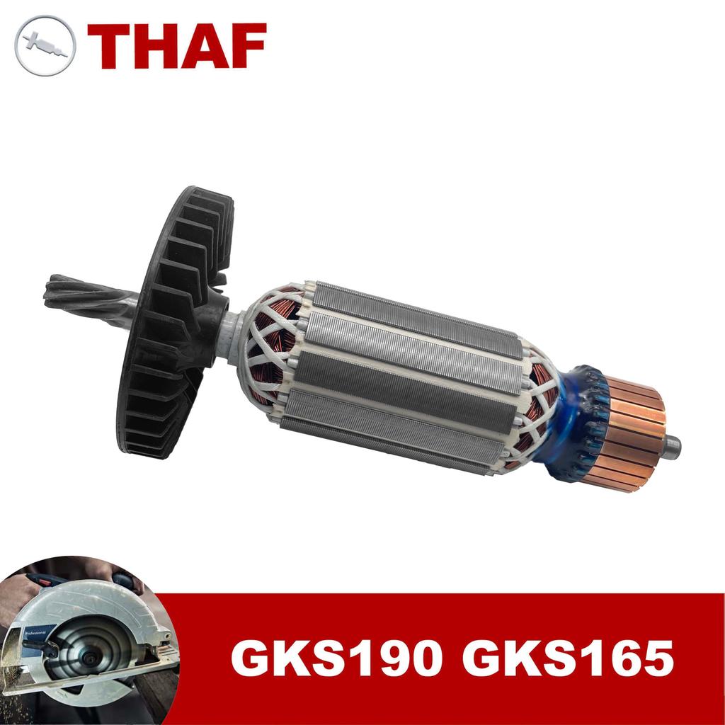 AC 220V 240V GKS190 GKS165 Armature Rotor Untuk Suku Cadang Gergaji Bundar BOSCH Gergaji Listrik GKS