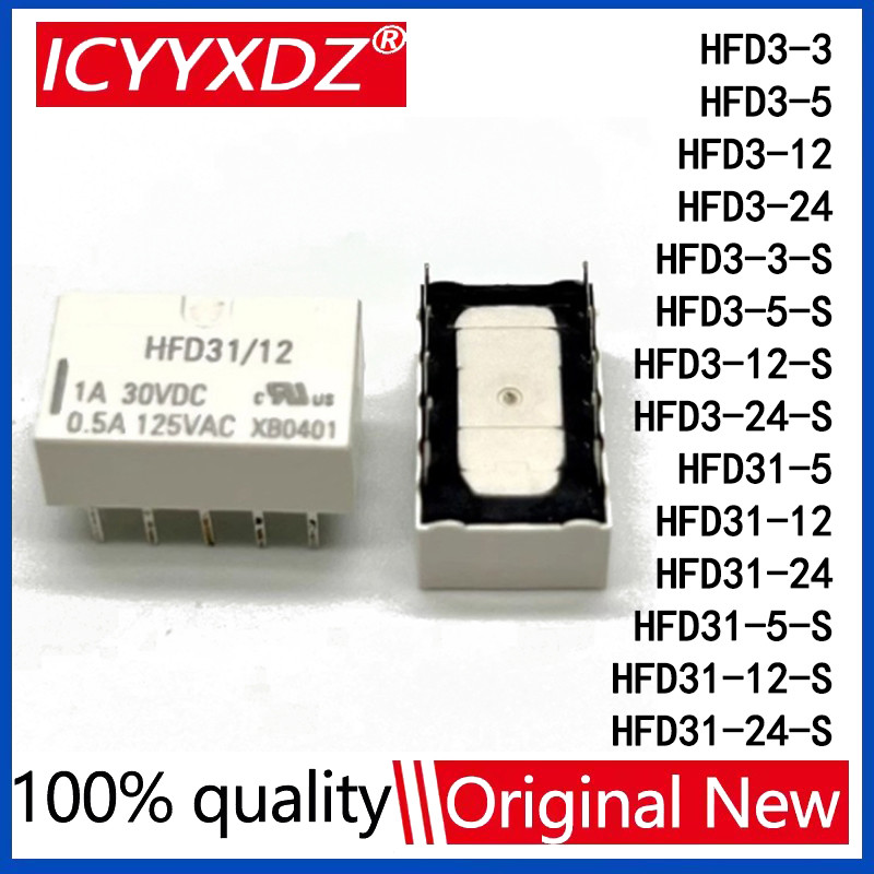 10Pcs/lot Relay Sinyal HFD3 HFD31 HFD3-3 HFD3-5 HFD3-12 HFD3-24 -S HFD31-12 DC 3V 5V 12V 24V 24VDC 1