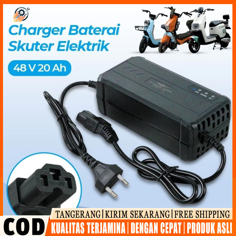 Charger Sepeda Listrik 48V 12AH/48V 20AH / Universal Charger Motor Listrik / Cas Aki Motor / Baterai