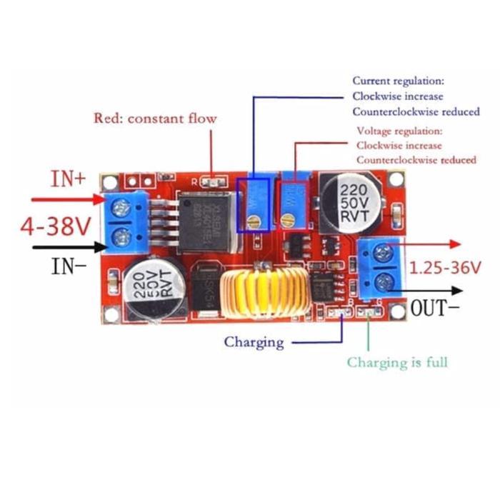 Lithium Battery Charger XL4015 CC CV Step Down Buck DC 5A Adjustae