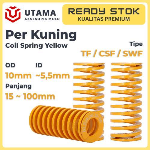 Per Kuning SWF / CSF OD 10mm ID 5.5mm L 15–100mm Yellow Coil Spring Dies Spring Mould / Mold Standar