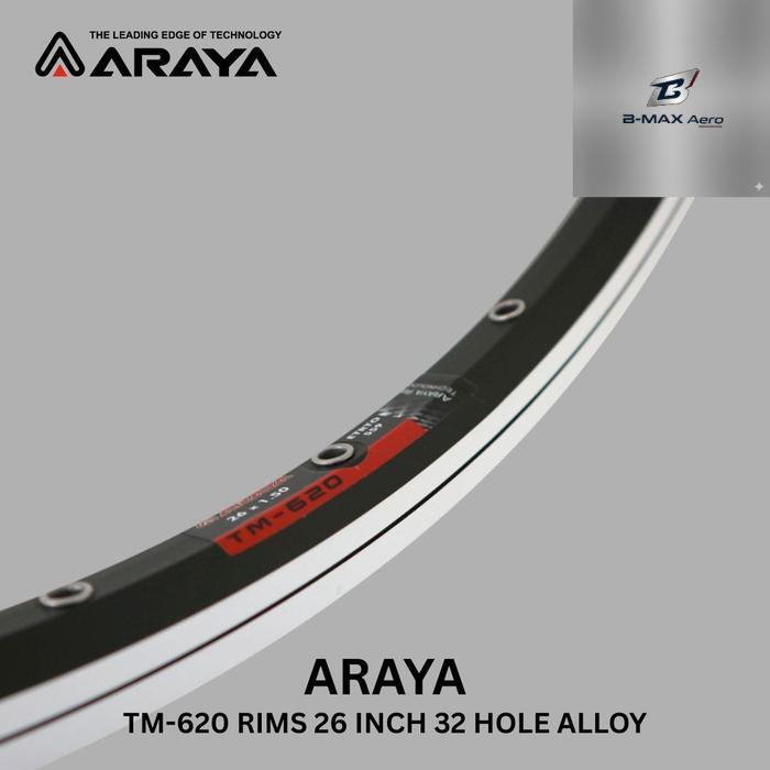 Bmax- Araya TM-620 Rims 26 Inch 32/36 Hole Alloy Velg Sepeda 26x1.50 - 32 hole