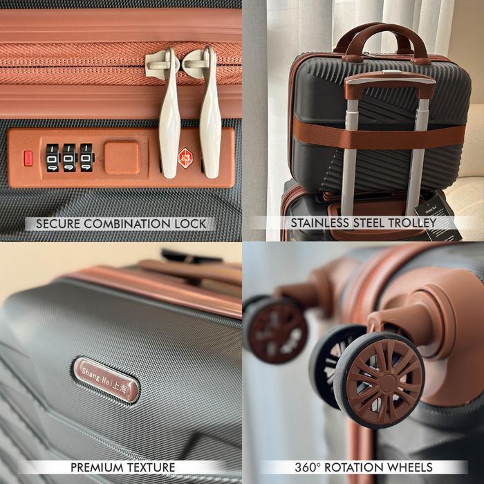 Koper Kabin & Beauty Case Roaming L015 dengan Roda 360 Derajat - Black, Koper