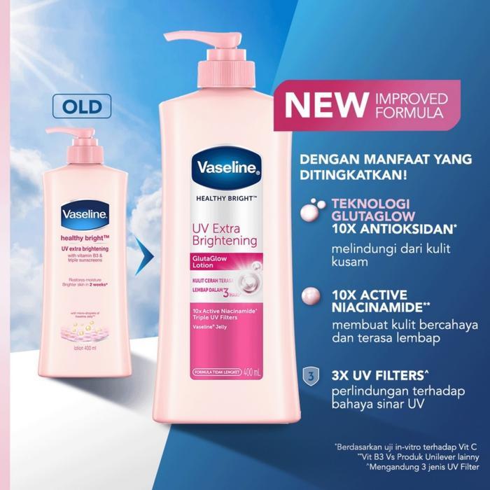 VASELINE Body Lotion 400 ml Pump-Healthy Bright-Perfect 10/SPF 24 SPF24 PA++ Sun Pollution/UV Extra 