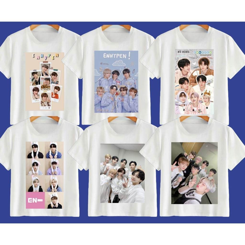 Ranberry Graphic t-shirt Kaos dewasa  enhypen foto member kpop korea t-shirt putih jake jay heeseung