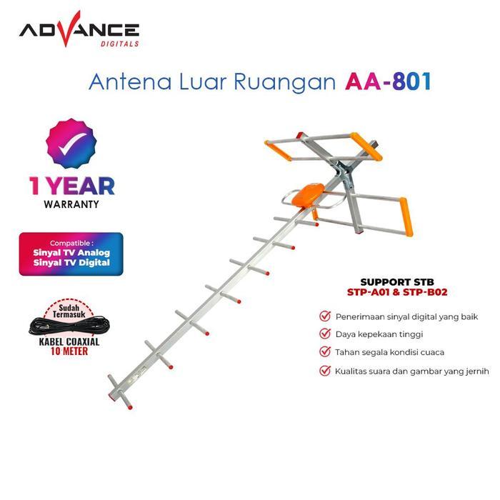 (Aoki Electronic Store) Antena Outdoor UHF Analog Digitals Advance AA801 Support Set Top Box - AA-80