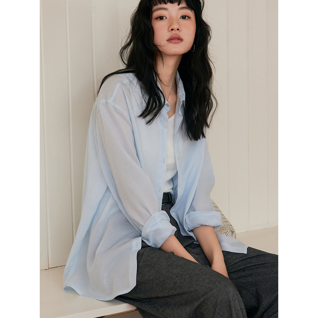Lensing Tencel Linen Shirt for Women2025Spring and Summer New Loose Cardigan Lightweight Button Lyoc