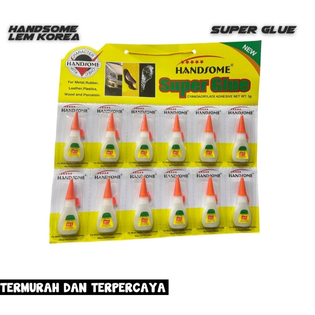 Lempeng Super Glue Lem Korea Renceng / Lem Korea Super Kuat / Lem Korea Hndsome