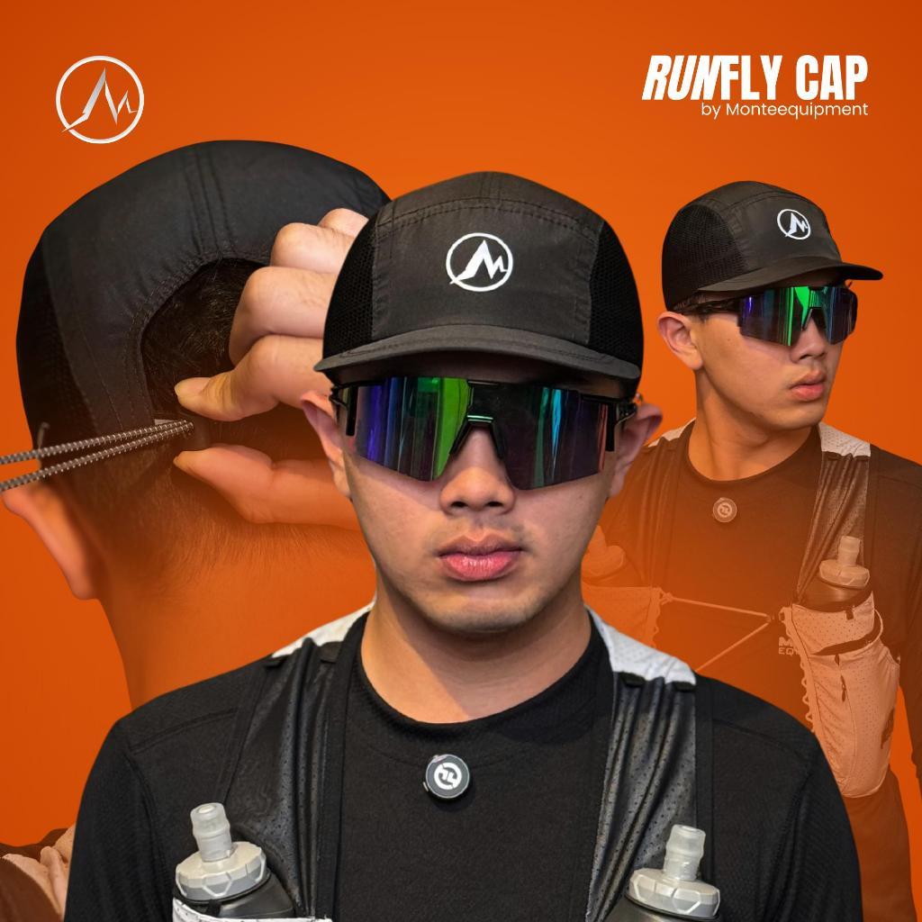 MONTE EQUIPMENT RUNFLY RUNNING CAP - Topi Pria Dewasa Stylish & Modern untuk Pria dan Wanita Topi Ol
