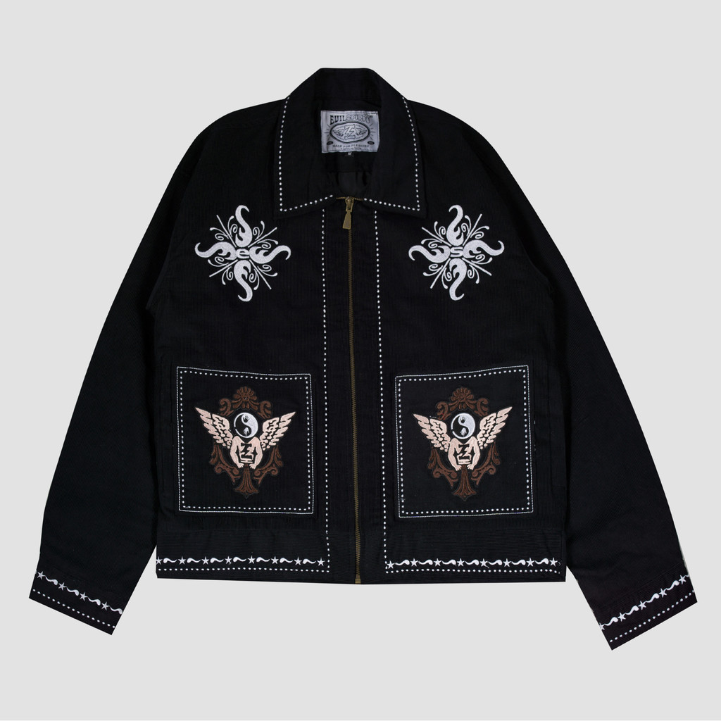 EVILSPIRIT JACKET CORDUROY - ROSELLY BLACK UNISEX