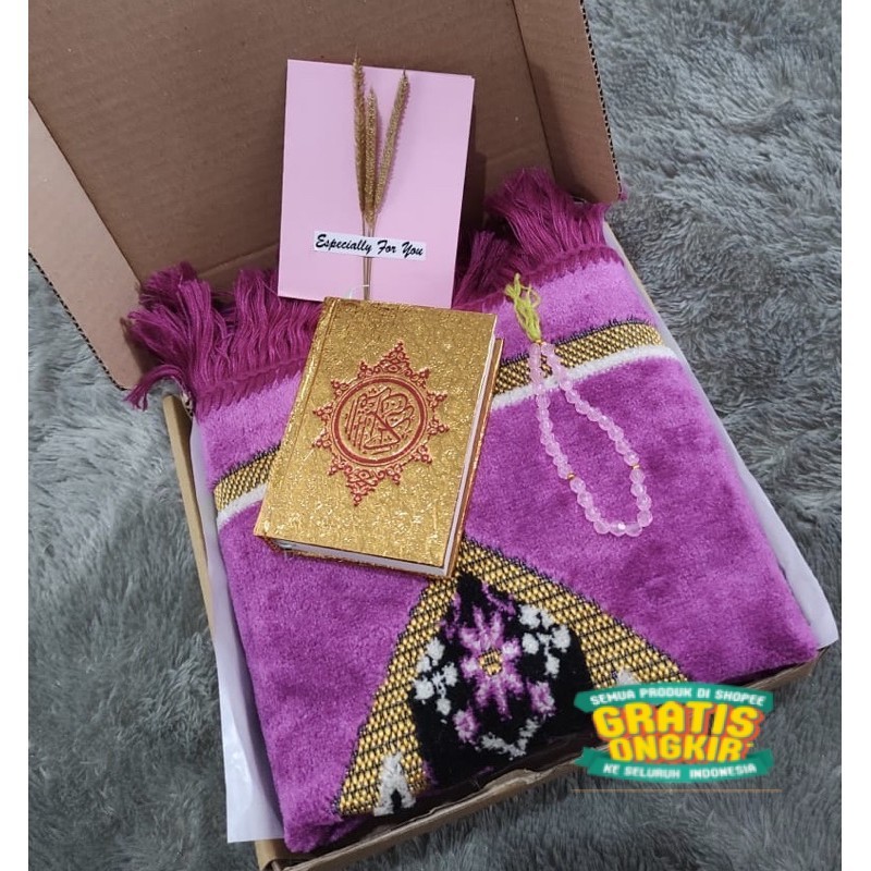 paket sholat/kado ulang tahun cewek/kado ulang tahun/alat sholat/sajadah cewek/sajadah pink/hampers/