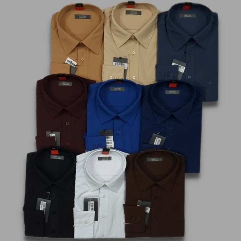 promo awal tahun Kemeja Formal Cardinal Original Reguler lengan panjang  warna maroon, navy, biru, a