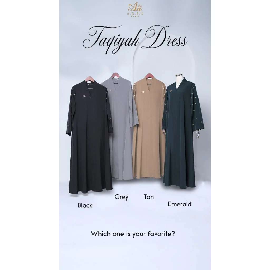 ADEN GAMIS DEWASA TAQIYAH DRESS ONLY GREY