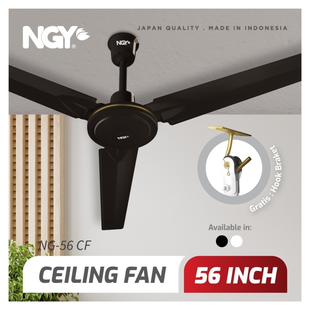 NGY Ceiling Fan / Kipas Angin Plafon Steel Besi 56 inch /  Kipas Angin Gantung /  Kipas Angin Multif